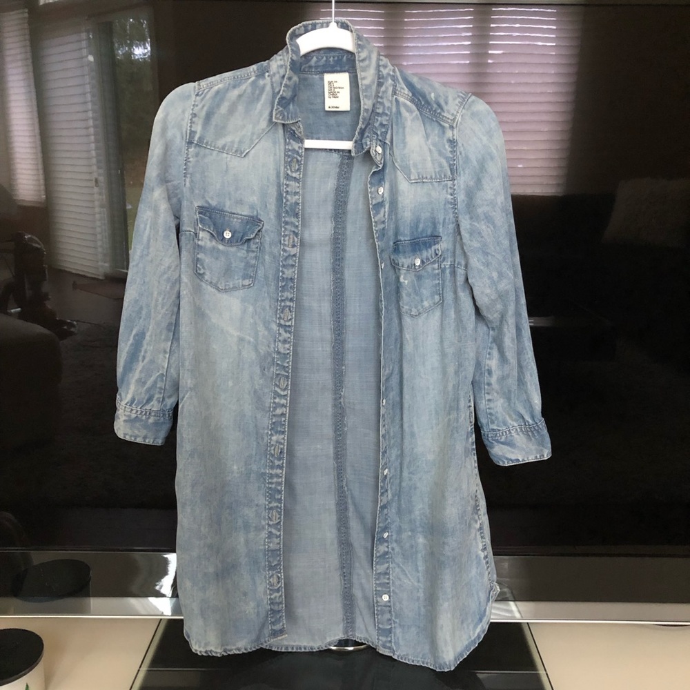 H&M long denim shirt!